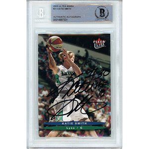 Katie Smith Signed 2003 WNBA Fleer Ultra Basketball Card Beckett Lynx Autograph